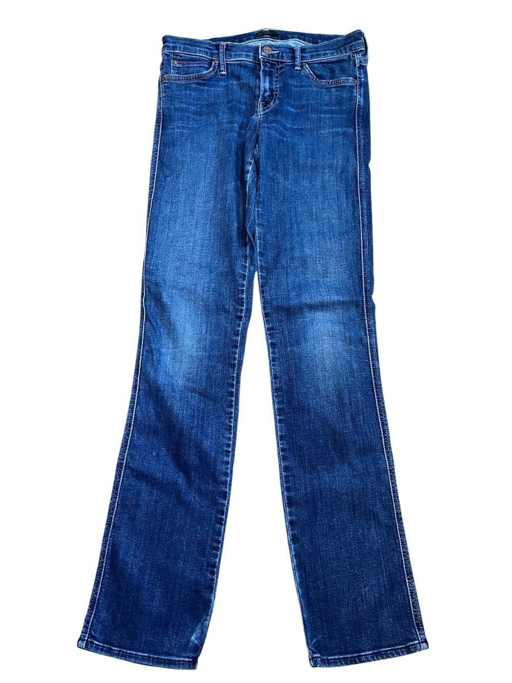 MOTHER The Rascal Here Kitty Kitty Jeans 28 Low Rise Stretch Bootcut Blue